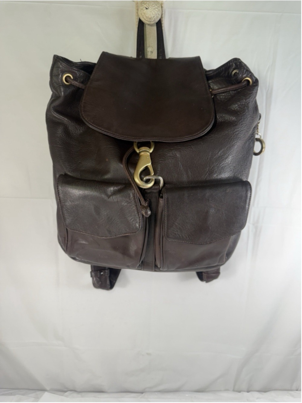 PERLINA Backpack Shoulder Bag Leather Brown leather interior rare